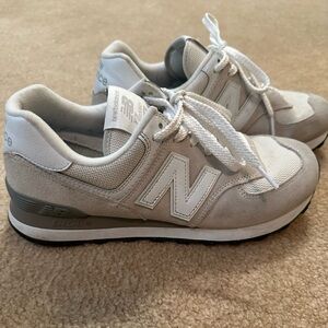 New Balance Classic 574 White and Gray Shoes